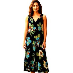 Lime n Chili  Large Women's Long BOHO Maxi Sleeveless Sun Dress Miss Size 12 14